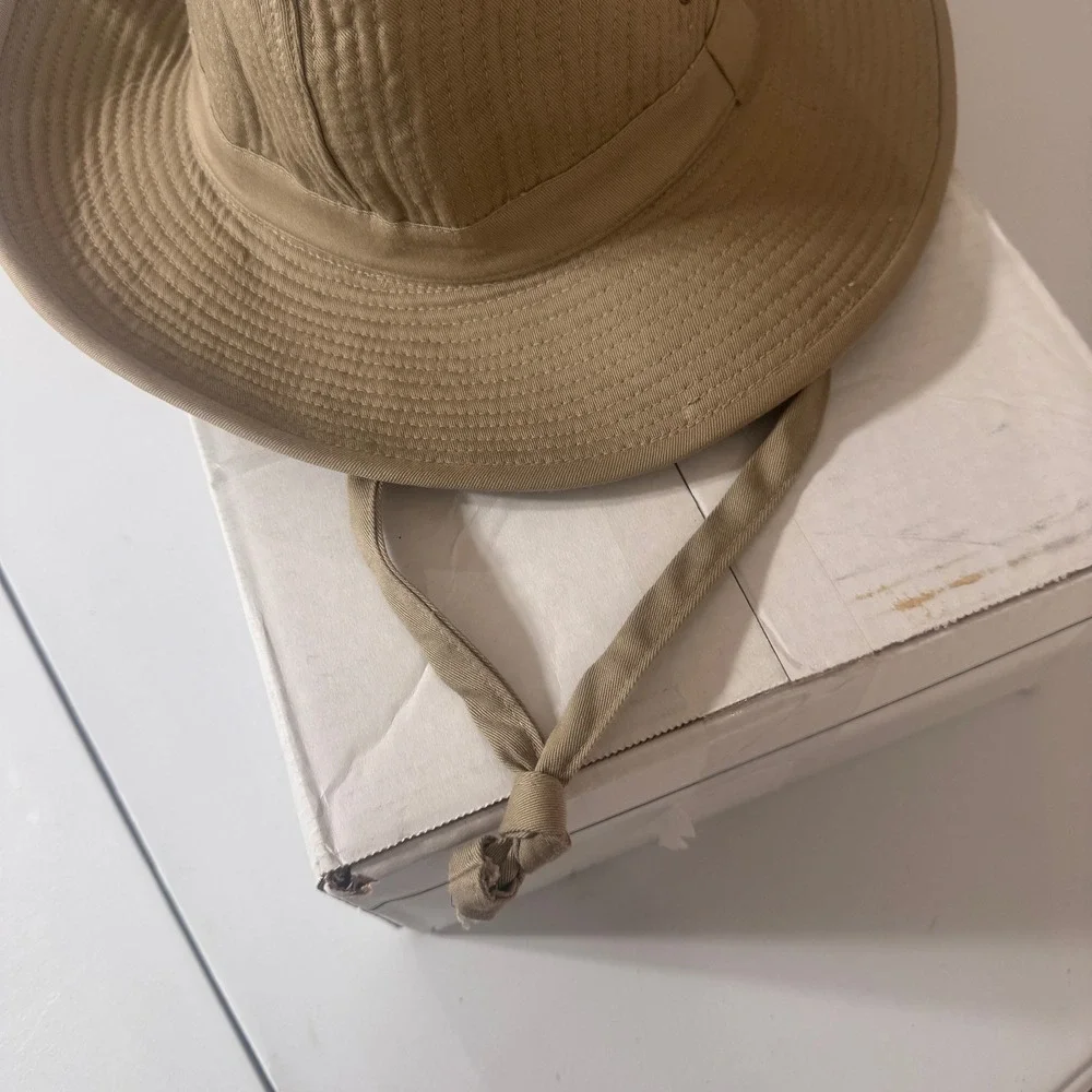 Banana Republic Safari Hat Mens Small Tan Vintage 80s Mill Valley Cotton